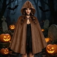 thumbnail image 4 of LEKWK Medieval Hooded Cape Women Velvet Gothic Vampire Costume Witch Cloak Vintage Halloween Renaissance Costume Cosplay Party Fancy Dress, 4 of 7