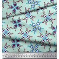 thumbnail image 3 of Soimoi Polyester Crepe Fabric Tiles Moroccan Decor Fabric Printed Yard 52 Inch Wide, 3 of 3