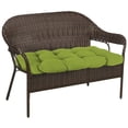 thumbnail image 3 of Jordan Manufacturing 44" x 18" Veranda Citrus Green Solid Rectangular Tufted Contoured Outdoor Wicker Settee Bench Cushion, 3 of 12