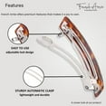 thumbnail image 3 of French Amie Oblong Handmade 3.5" Celluloid Automatic Hair Clip Barrette French Hair Clip for Girls Strong Hold Hair Clips for Women No Slip Durable Paris Hair Accessories, Made in France (Caramel), 3 of 3