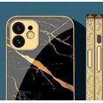 thumbnail image 1 of iPhone 13 Pro luxury glass-shell gold marble pattern black white, 1 of 5