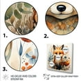 thumbnail image 3 of Designart "Nursery Fox Bloom Portrait" Animals Wall Art - Modern Green Fox Living Room Canvas Art, 3 of 6