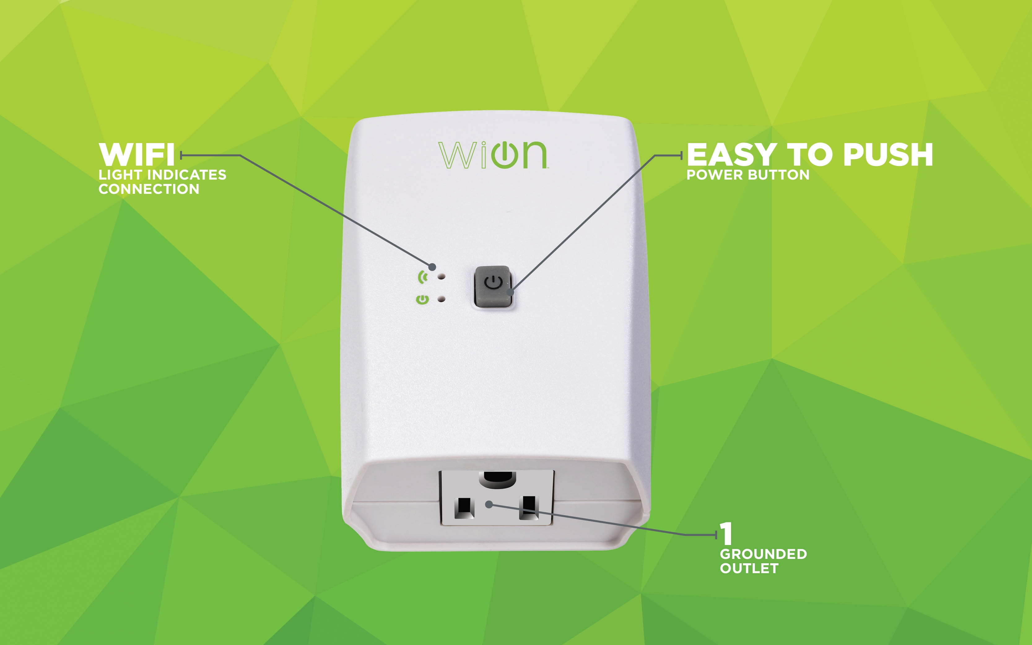 15-Amp WiOn Indoor Plug-In Wi-Fi Wireless Switch Dual-USB Charging Port  Programmable Control Timer, White