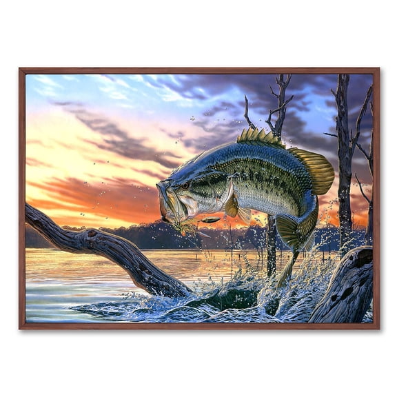 Large Mouth Bass Fish Canvas Wall Decor