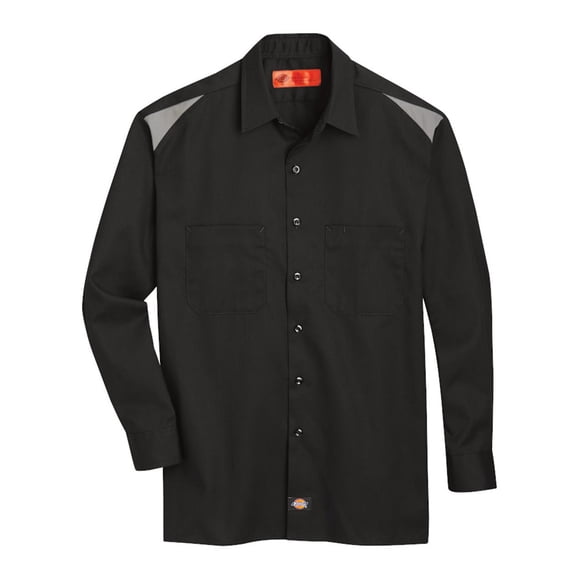 Dickies 6605 Long Sleeve Performance Team Shirt - Black/ Smoke - 4XL