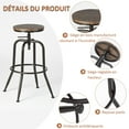 thumbnail image 6 of Homy Casa Set of 2 Studio Mixing Bar Stools with Ergonomic Comfort and Adjustable Height for Recording Rooms, Audio Booths and Home Studios, 6 of 8