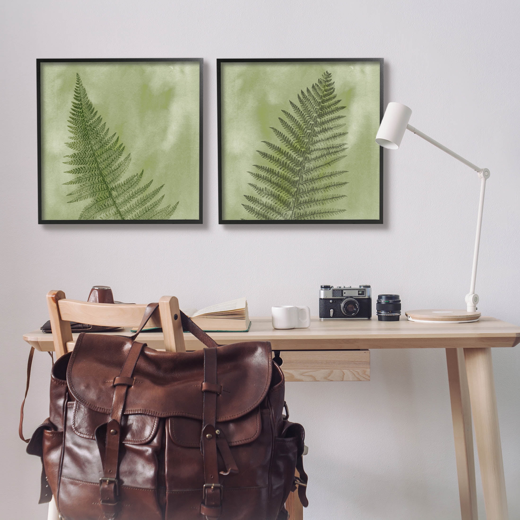 Fern Sprouts Forest Nature Leaves Botanical & Floral Graphic Art Black Framed Art Print Wall Art, Set of 2