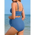thumbnail image 5 of Sociala Maternity Swimsuit Twist Cutout Front Two Piece Bathing Suit Swimwear High Waist Pregnancy Bikini Sets, 5 of 6