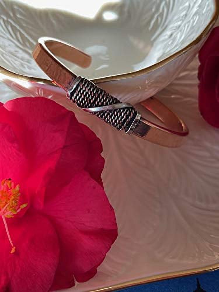 Men's 8 Inch Solid Copper and Brass and Nickel Cuff Bracelet CBM10002WS - 1/4 of an inch Wide.