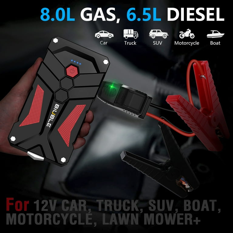 BIUBLE Car Jump Starter, 2000A Peak 21800mAh 12V Auto Emergency Start Power  Bank with LED Light(Up to 8.0L Gas/6.5L Diesel Engines) 