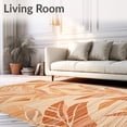 thumbnail image 2 of ODIKA 4'x6' Machine Washable Non-Slip Area Rug, Vibrant Terra Cotta with Reversible Tropical High Traffic Rug, Beige, 61806, 2 of 7