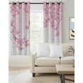 thumbnail image 2 of Cherry Blossom Blackout Curtains, Light Blocking Print Window Curtains, Gradient Tree Pink Flower Plant Thermal Insulated Window Drapes for Living Room Kitchen Cafe 2 Panels, 84"W x 63"L, 2 of 9