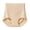 Beige, variant on Women's High Waist Ribbed Briefs, V-Cut Seamless Stretch Tummy Hip Lift Soft Shaping Underpants L-2XL
