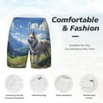 thumbnail image 5 of Lsque Mens Swim Trunks Blue Sky Dog Pattern - Bathing Suit Compression Liner - Beach Swim Shorts Swimwear - (S-3XL) - Stretch Quick Dry -3X-Large, 5 of 9