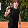 thumbnail image 4 of UACY Kids Boys Plain Sleeveless Tank Tops Tween Boys Summer Athletic Casual Crew Neck Soft Undershirt Autumn Versatile Tees (Black, 6-7 Years), 4 of 7