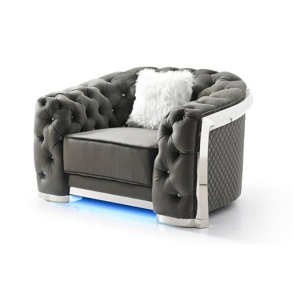 Glory Furniture Sapphire Accent Chair in Gray Color