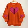 thumbnail image 2 of dazeni Valentine's Sweatshirt for Women Cute Love Heart Blouse Casual Long Sleeve Valentine Tshirt Fashion Clothes Tops Orange Large, 2 of 6