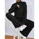 thumbnail image 5 of Conjuntos de 2 Piezas para Mujer para Otoño: Suéter de Punto de Viaje, Pantalones Anchos y Chándal para Estar en Casa. Negro XL, 5 of 7