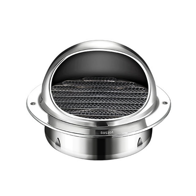 Thinsony Universal Round Bull Nosed External Extractor Durable And Robust Weather-resistant Stainless Steel Air Vent Grille 80mm 1Set
