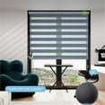 thumbnail image 2 of Yoolax Motorized Blinds Remote Voice Control Electric Zebra Blinds Smart Blind for Windows(95% Shading Grey,56"W x 72"H), 2 of 6