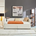 thumbnail image 2 of Aukfa Upholstered Twin Daybed with Storage Drawers, Bed Frame with Button Tufted and Nailhead Trim - Beige, 2 of 8