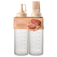 thumbnail image 2 of Cook With Color 2-Piece Sauce Bottle Set, Squeeze Dispenser with Silicone Basting Brush, Taupe, 2 of 5