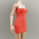 thumbnail image 5 of Vestido sin espalda a escala 1/6 para muñeca femenina, disfraz con costuras impecables, accesorio fotográfico en miniatura, diseño moderno, falda a Rojo anaranjado, 5 of 6