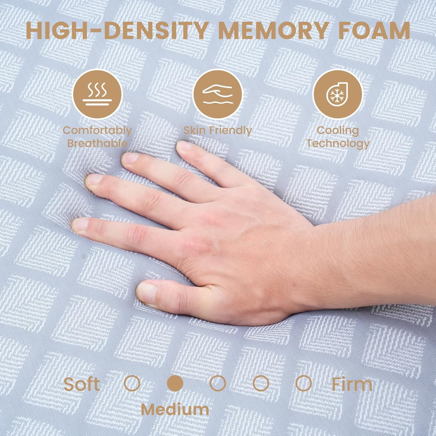 Begonia.K 4 Inch Foldable Memory Foam Sofa Bed Mattress Replacement, Full Size Pull Out Couch for Sleeper and Couch Beds Guest, RV Travel, Camping, 72" L x 53" W x 4" H, Sofa Not Included