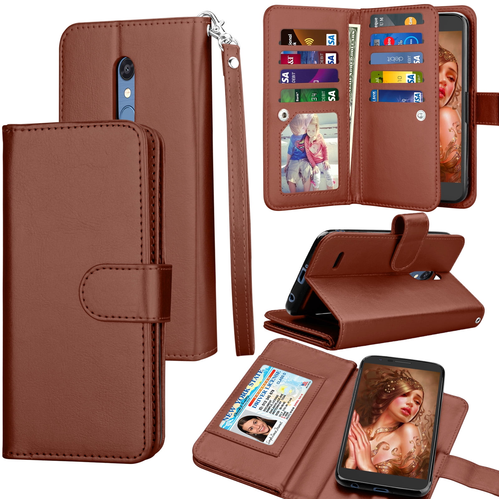 LG K30 Wallet Case, LG K10 2018 PU Leather Case, Tekcoo Luxury ID Cash