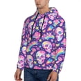 thumbnail image 3 of Pofeuu Skull rainbow mushroom colorful Print Mens Casual Hooded Collar Drawstring Hoodies Pullover Sweatshirts Casual Long Sleeve Shirts-Large, 3 of 7