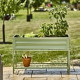 Large Outdoor Raised Metal Planter Box on Stand, Elevated Green Garden