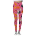 thumbnail image 4 of Women's Leggings Thanksgiving Turkey Maple Leaf Print 4-Way Stretch Casual Running Workout Leggings, 4 of 5