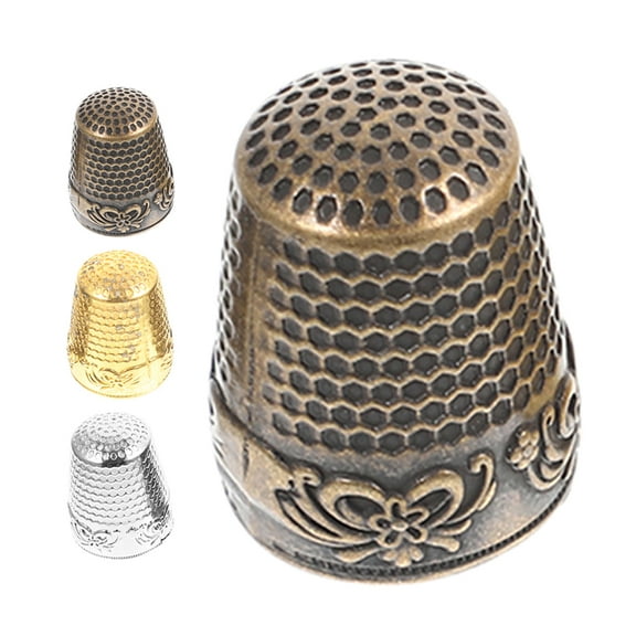 PAMINGONO 4Pcs Metal Finger Thimble Caps Assorted Colors for Hand Quilting and Sewing Crafts