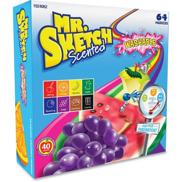 Mr. Sketch® Scented Washable Chisel Marker Sets, 64Color