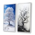 thumbnail image 3 of Designart "White Tree Winters Beauty III" Trees Framed Wall Art Set Of 2 - White Landscapes Framed Canvas Set For Living Room Decor, 3 of 7