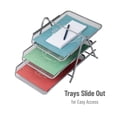 thumbnail image 5 of Mind Reader 3-Tier Paper Tray, Desktop Organizer File Storage Metal, 11.5"L x 13.75"W x 10"H, Silver, 5 of 8