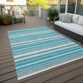 thumbnail image 6 of Addison Rugs Chantille Indoor/Outdoor Transitional Stripes Teal Washable Rectangle Rug, 3' x 5', 6 of 6