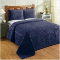 thumbnail image 2 of Better Trends BSTRQUNV Better Trends Collection Trevor Ensemble Couvre-Lit Queen 100 % Coton en Marine, 2 of 4