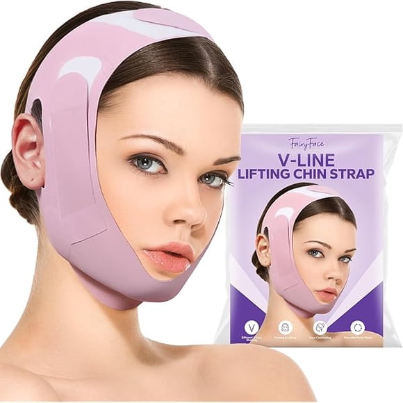 AoVoTo Chinstrap for Sleeping, V-Line Lifting Chinstrap, V-Line Mask, Reusable Face Strap, Chin Up Patch, V-Shaped Belt, Shaped Face Mask for Sagging