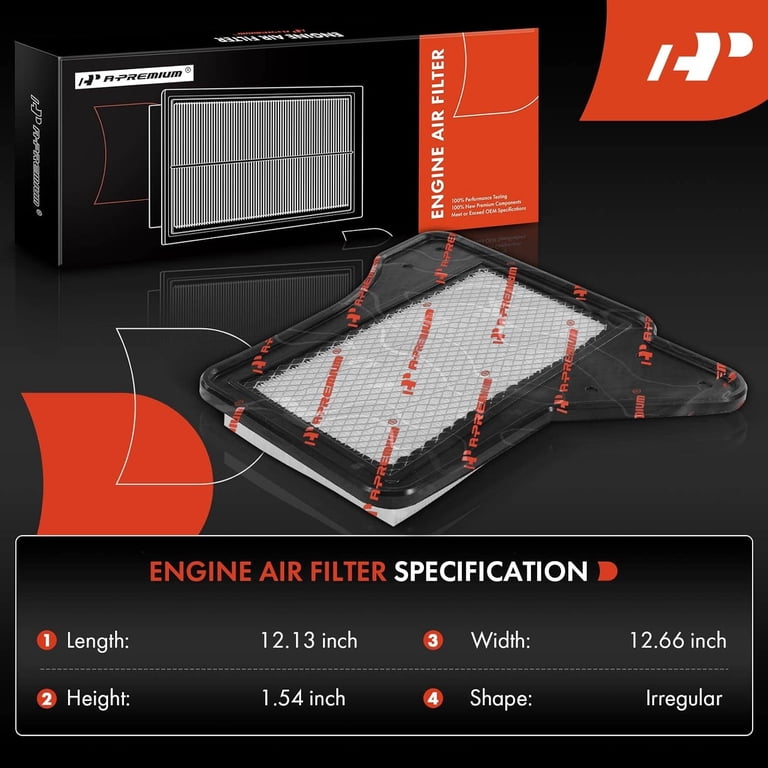A-Premium Engine Air Filter For Jaguar XJ8, XJR, Vanden Plas (1998-2003) & XK8/XKR (1997-2006) - OEM Replacement