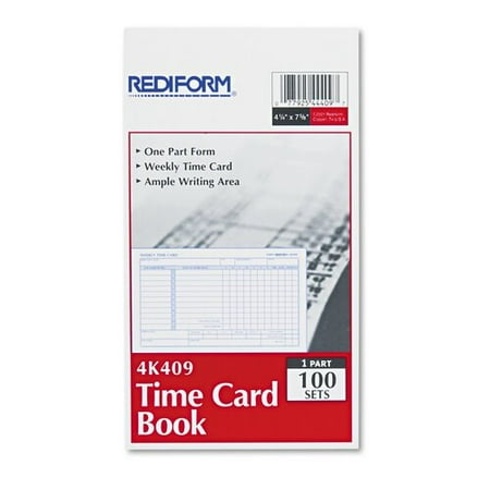 Rediform Time Card - Rediform 4K409 Employee Time Card Weekly 4-1/4 x 7 100 per Pad