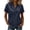 Navy, variant on Admvng Women's Tops V Neck Side Slit Short Sleeve Breathable Casual Basic Button Shirts