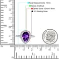 thumbnail image 4 of Natural Amethyst Yellow Tone Silver Size-10 Art Deco Pear Teardrop Vintage Style Cocktail Ring Halo CZ Wedding Engagement Ring 925 Sterling Silver Gift For Her, 4 of 6