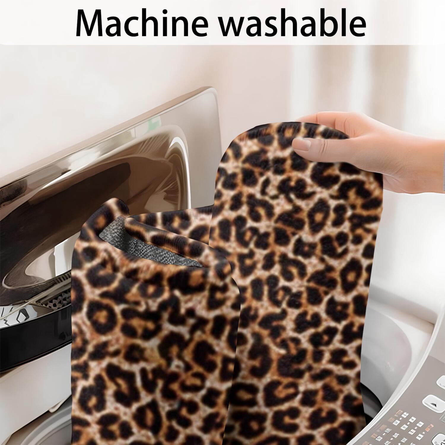 Brown and Black Leopard Print Bathroom Rugs Mat,Non Slip Microfiber Bathroom Rug,Rubber Backing,Soft Bathroom Mats for Bathroom Floor,Tub and Shower,47x17in(120x43cm)