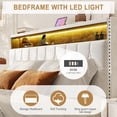 thumbnail image 6 of Luku Bed Frame, Upholstered Headboard Platform Bed with Charging Station and Bookcase, 6 of 7