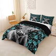 thumbnail image 2 of jejeloiu Teal Rose Cow Duvet Cover Set Kids,Western Print Bedding Full,Reversible,3-Piece(No Comforter), 2 of 6