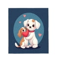 thumbnail image 4 of Cozy Flannel Blanket with Adorable Cartoon Dogs Embracing Perfect for Sofa Travel Bed and Chair - Soft Warm and Durable, 4 of 7