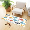 thumbnail image 2 of Bath Mat Soft Plush Non-Slip Absorbent Bathroom Rugs 39"x20" Cartoon Fishes Swimming, 2 of 8
