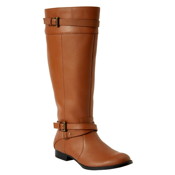 Comfortview Women's Wide Width The Janis Wide Calf Leather Boot Tall ...