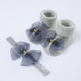 thumbnail image 3 of lnmuld Baby Socks Soft Sole Baby Socks with Matching Hair Bow Set Non- Floor Footwear for Toddlers and Kids Size:0-6 Months, 3 of 6